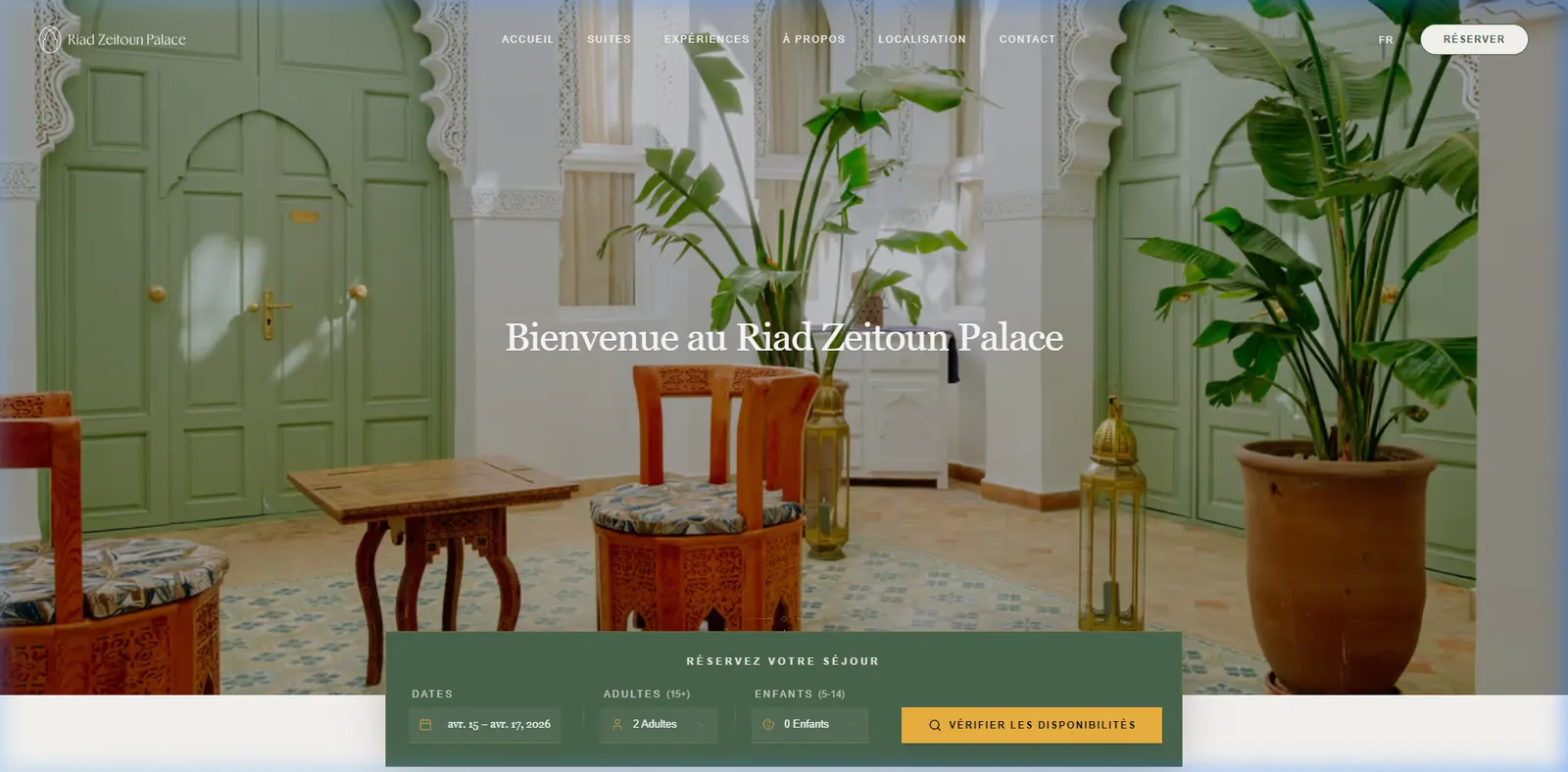 Riad Zeitoun Palace Luxury hospitality · React