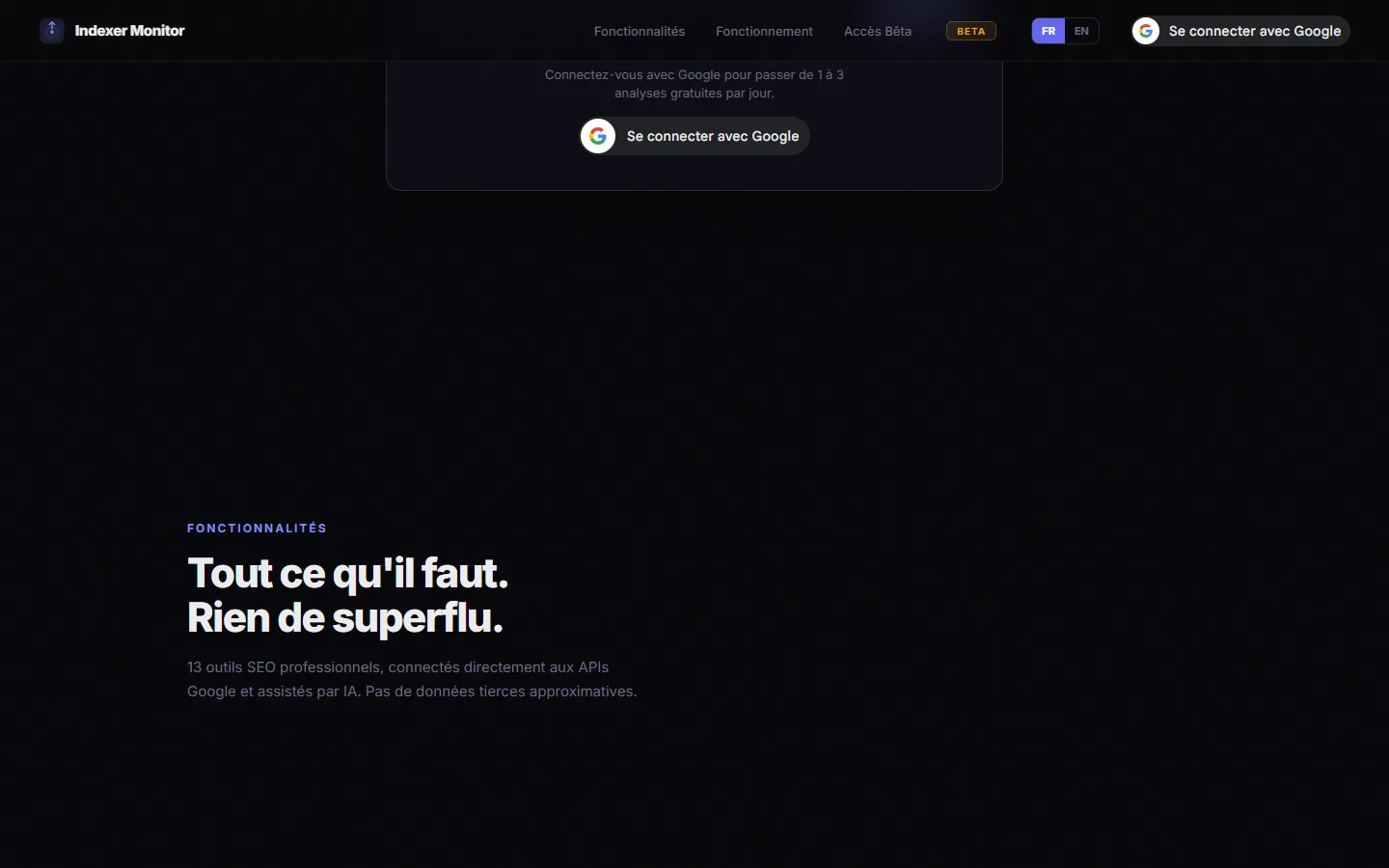 Indexer Monitor — vue 1